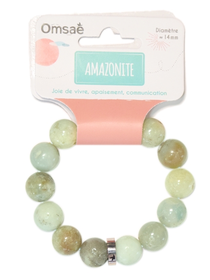 Bracelet Amazonite Perles rondes 14 mm 2