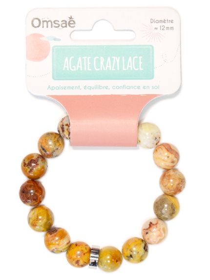 Bracelet Agate Crazy Lace Perles rondes 12 mm 2