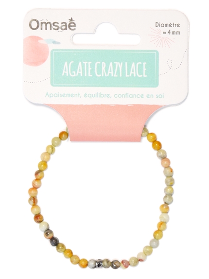 Bracelet Agate Crazy Lace Perles rondes 4 mm 2