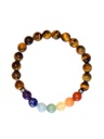 Bracelet 7 Chakras Oeil de tigre Perles rondes 8 mm 1