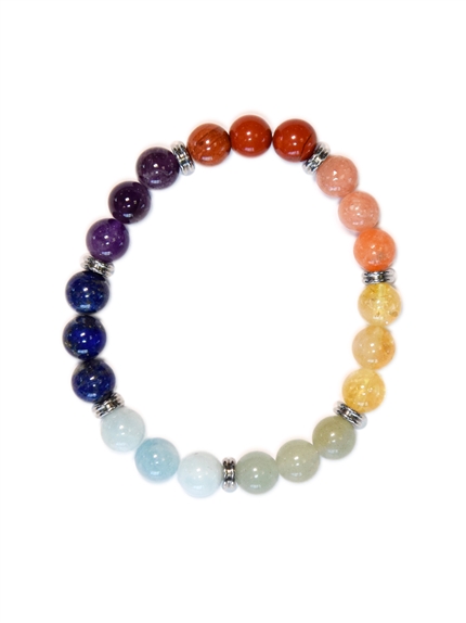 Bracelet 7 Chakras Mix  Perles rondes 8 mm 1