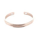 Bracelet cuivre avec Aimants Jonc plat strié 3