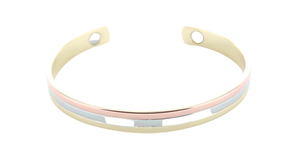 Bracelet cuivre avec Aimants Jonc Petit modèle 3 métaux 1
