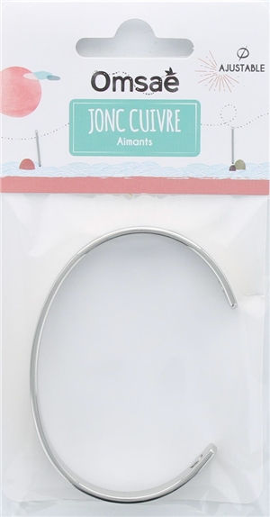 Bracelet cuivre avec Aimants Jonc plat 2 métaux 2