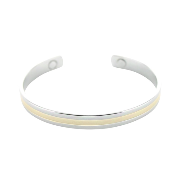 Bracelet cuivre avec Aimants Jonc plat 2 métaux 3