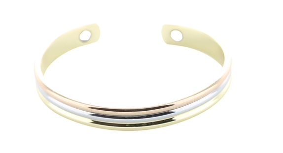 Bracelet Cuivre avec Aimants Jonc Arrondi 3 Métaux 1