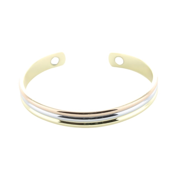 Bracelet Cuivre avec Aimants Jonc Arrondi 3 Métaux 3