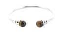 Bracelet cuivre avec Aimants Jonc Métal argenté Perles il de Tigre 1