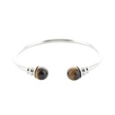 Bracelet cuivre avec Aimants Jonc Métal argenté Perles il de Tigre 3
