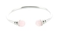 Bracelet cuivre avec Aimants Jonc Métal argenté Perles Quartz Rose 1