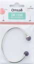 Bracelet cuivre avec Aimants Jonc Métal argenté Perles Améthyste 2