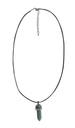Collier Aventurine Verte Pointe Cordon Noir 1