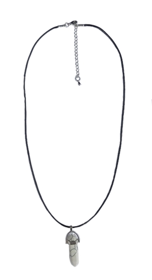 Collier Magnésite Pointe Cordon Noir 1