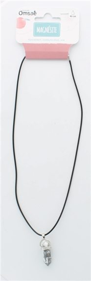 Collier Magnésite Pointe Cordon Noir 2