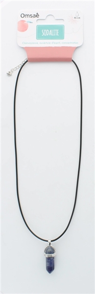 Collier Sodalite Pointe Cordon Noir 2