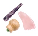 Coffret massage corps en Quartz rose, Améthyste et Aventurine verte 1