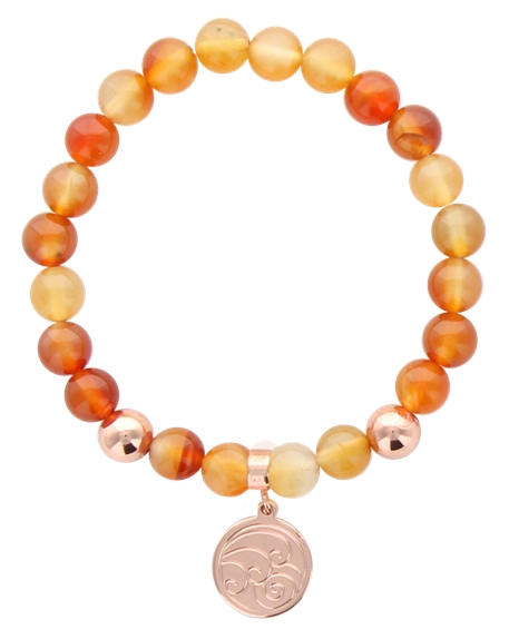 Bracelet Perles Rondes 8mm et Pendentif Dosha 3
