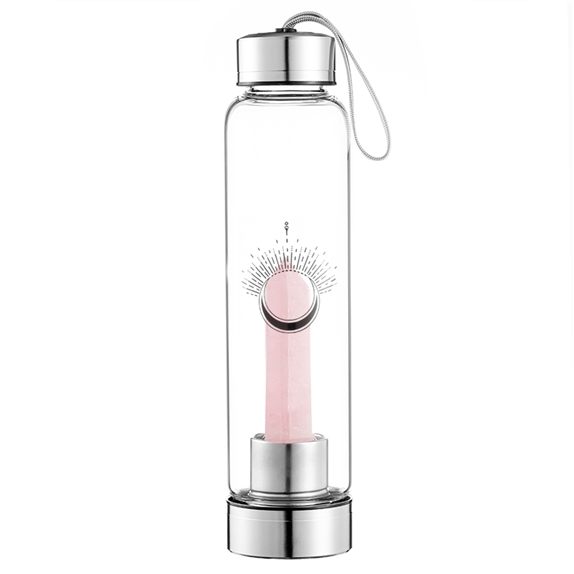 Bouteille en Verre Pointe Quartz Rose 1