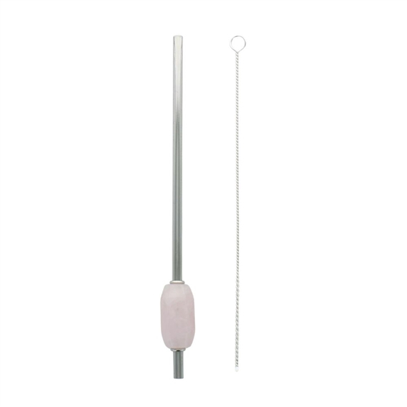 Paille en métal Quartz Rose 3