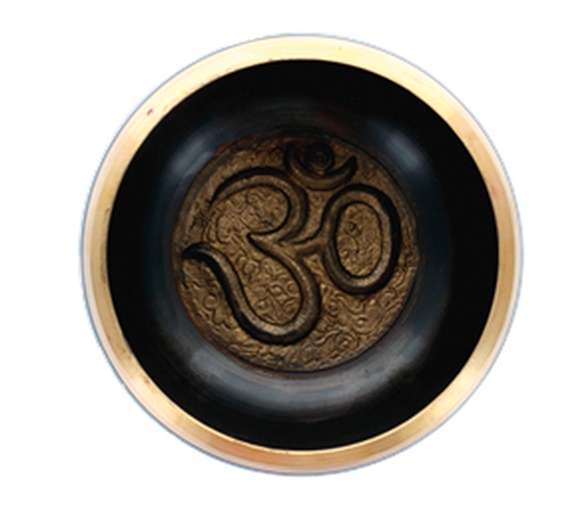 Coffret Bol Chantant Noir Gravure Om Diamètre 12 cm 3