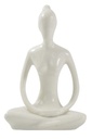 Statuette en Porcelaine Posture du Lotus Dhyana Mudra Blanc brillant 10 cm 1