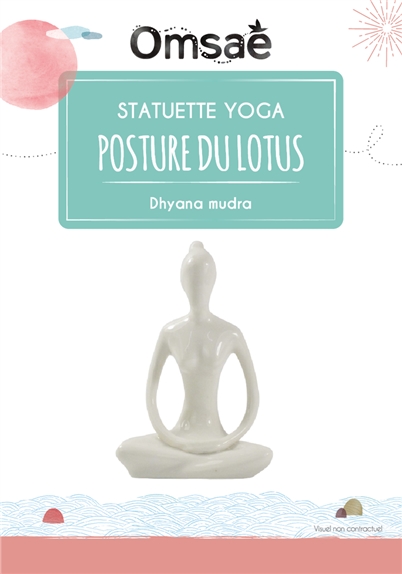 Statuette en Porcelaine Posture du Lotus Dhyana Mudra Blanc brillant 10 cm 2