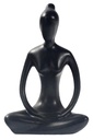 Statuette en Porcelaine Posture du Lotus Dhyana Mudra Noir mat 10 cm 1
