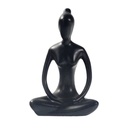 Statuette en Porcelaine Posture du Lotus Dhyana Mudra Noir mat 10 cm 3