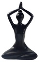 Statuette en Porcelaine Posture du Lotus Anjali Mudra Noir mat 20 cm 1