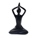 Statuette en Porcelaine Posture du Lotus Anjali Mudra Noir mat 20 cm 3
