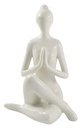 Statuette en Porcelaine Posture du Gardien Blanc brillant 17 cm 1