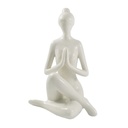 Statuette en Porcelaine Posture du Gardien Blanc brillant 17 cm 3