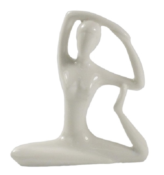 Statuette en Porcelaine Posture de la Sirène Blanc brillant 10 cm 1