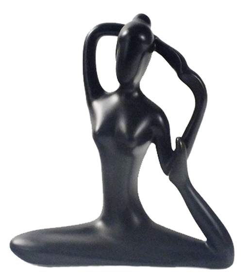 Statuette en Porcelaine Posture de la Sirène Noir mat 10 cm 1