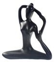 Statuette en Porcelaine Posture de la Sirène Noir mat 10 cm 1