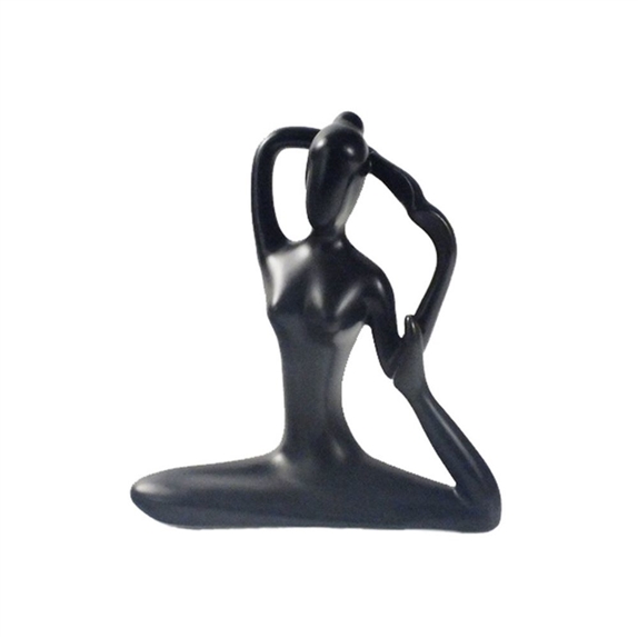 Statuette en Porcelaine Posture de la Sirène Noir mat 10 cm 3