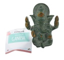 Statuette Ganesh assis en Laiton vert antique 9.2 cm 2