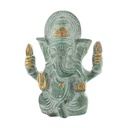 Statuette Ganesh assis en Laiton vert antique 9.2 cm 3