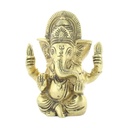 Statuette Ganesh assis en Laiton doré mat 9.2 cm 3