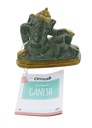 Statuette Ganesh allongé en Laiton vert antique 8 cm 2