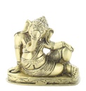 Statuette Ganesh allongé en Laiton doré mat 8 cm 1