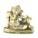 Statuette Ganesh allongé en Laiton doré mat 8 cm 3