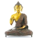 Statuette Bouddha Abhaya Mudra en Laiton orange antique 20 cm 3