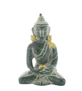 Statuette Bouddha Dhyana Mudra en Laiton vert antique 7,5 cm 1