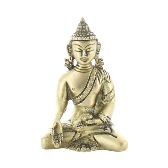 Statuette Bouddha Varada Mudra en Laiton doré mat 7,5 cm 3