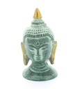 Statuette Tête de Bouddha en Laiton vert antique 5 cm 1