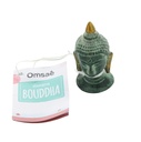 Statuette Tête de Bouddha en Laiton vert antique 5 cm 2