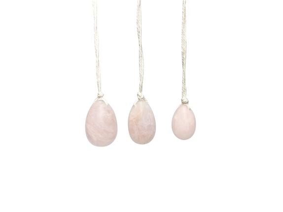 Coffret Oeufs de Yoni en Quartz Rose Assortiment de 3 1