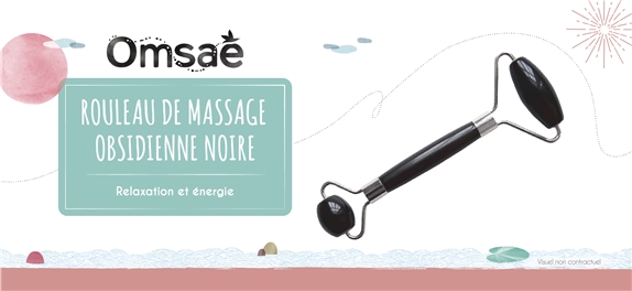 Rouleau de Massage en Obsidienne Noire 2