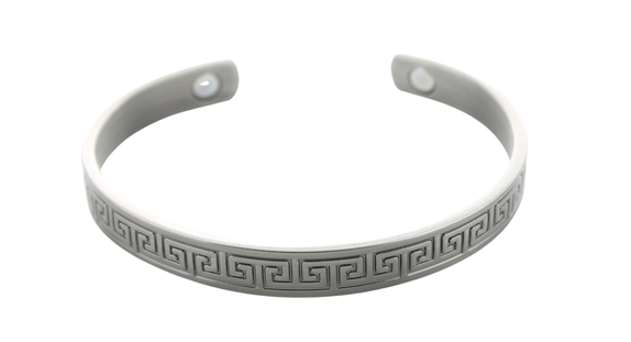 Bracelet cuivre avec Aimants Jonc finition métal argenté 1